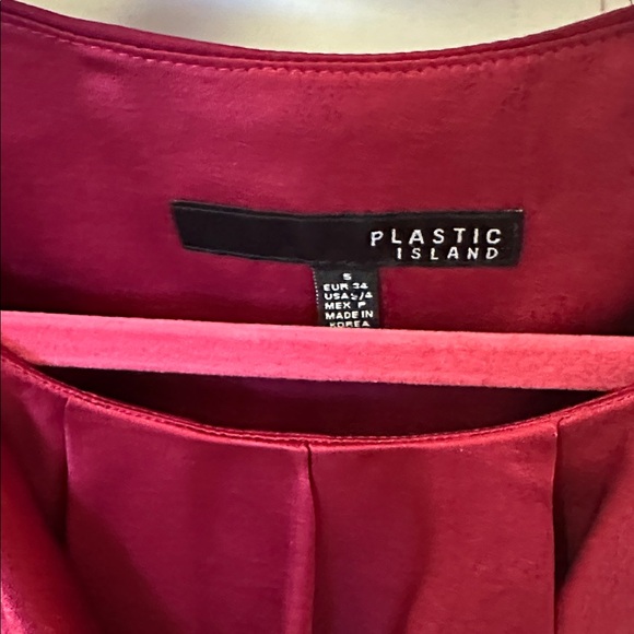 Plastic Island Deep Red Ruffle Blouse - Picture 2 of 3